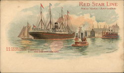 Red Star Line, New York--Antwerp Postcard