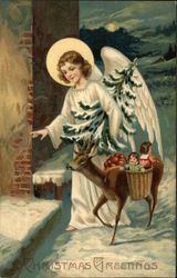 Angel with Deer Carrying Gifts Angel with Deer Carrying Gifts