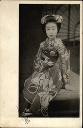 Japanese Geisha Portrait Postcard