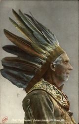 Chief Big Thunder, Indian Island, Old Town, Maine Postcard