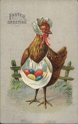 Chicken Carrying Colored Eggs Chicken Carrying Colored Eggs