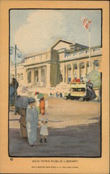 Modern Illustration - New York Public Library Postcard