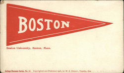 Boston University Pennant Massachusetts School Pennants Postcard Postcard Postcard