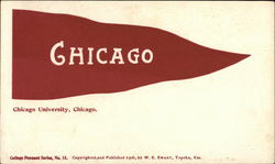 Chicago University Flag Illinois School Pennants Postcard Postcard Postcard
