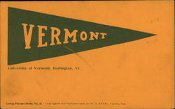 University of Vermont Pennant Postcard