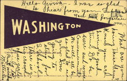 University of Washington Pennant Postcard