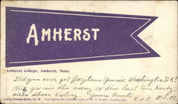 Amherst College Pennant Massachusetts School Pennants Postcard Postcard Postcard