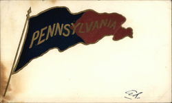 University of Pennsylvania Flag Philadelphia, PA School Pennants Postcard Postcard Postcard