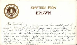 Greetings from Brown University Postcard