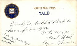 Greetings from Yale New Haven, CT College Seals Postcard Postcard Postcard