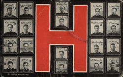 Harvard Football Team Player Photos with Large H Universities Postcard Postcard Postcard