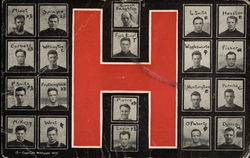 Harvard Football Team Player Photos with Large H Postcard