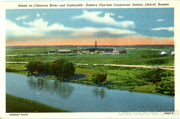 Scene On Cimarron River And Panhandle Liberal Kansas