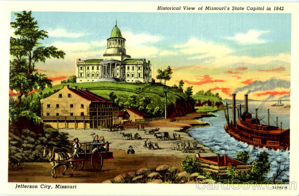 Historical View Of Missouri's State Capitol In 1842 Jefferson City