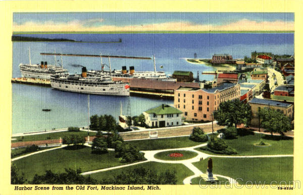 Harbor Scene From The Old Fort Mackinac Michigan