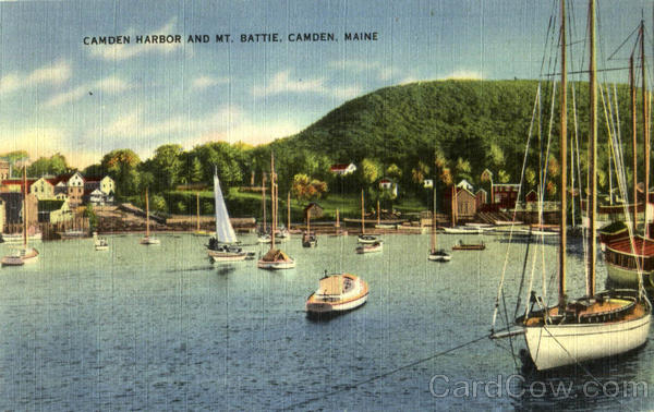 Camden Harbor And Mt. Battie Maine