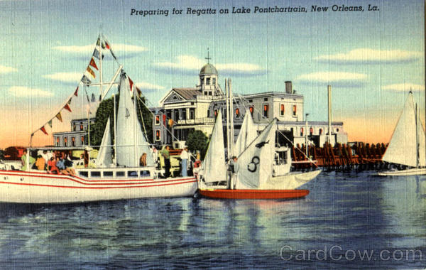 Preparing For Regatta On Lake Pontchartrain New Orleans Louisiana