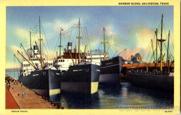 Harbor Scene Galveston Texas