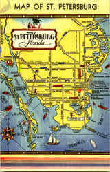 Map Of St. Petersburg Postcard
