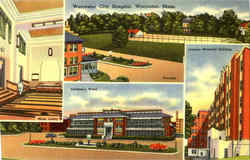 Worcester City Hospital Massachusetts Postcard Postcard