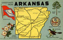 Greetings From Arkansas Postcard
