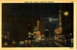 Fourth Ave. At Night Postcard