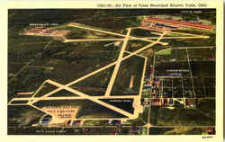 Air View Of Tulsa Municipal Airport Oklahoma Postcard Postcard