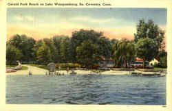 Gerald Park Beach On Lake Wangumbaug South Coventry, CT Postcard Postcard