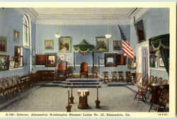 Interior Alexandria Washington Masonic Lodge No. 22 Postcard