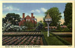 Garden View At The Birthplace Of George Washington Postcard