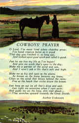 Cowboys Prayer Poems & Poets Postcard Postcard