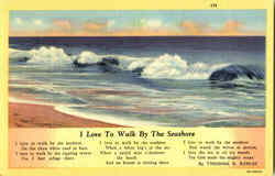I Love To Walk By The Seashore Poems & Poets Postcard Postcard