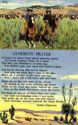 Cowboys Prayer Poems & Poets Postcard Postcard