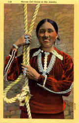 Navajo Girl Proud Of Her Jewelry Postcard