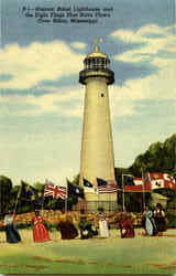 Historic Biloxi Lighthouse Mississippi Postcard Postcard