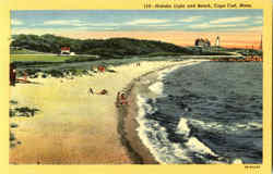 Nobska Light And Beach Postcard