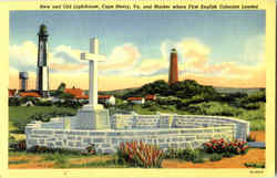 New And Old Lighthouse Cape Henry, VA Postcard 