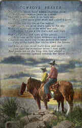 Cowboys Prayer Poems & Poets Postcard Postcard