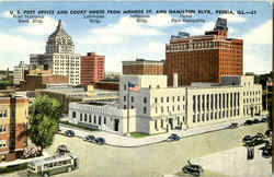 U. S. Post Office And Court House Peoria, IL Postcard Postcard