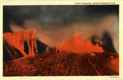 Lava Fountains, Hawaii National Park Postcard