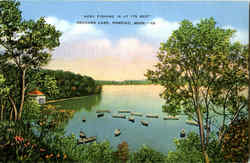 Here Fishing Is At Its Best, Orchard Lake Postcard