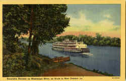 Excursion Steamer On Mississippi River Postcard