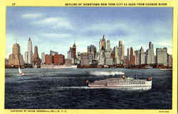 Skyline Of Downtown New York From The West Postcard