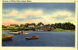 Steamer At Wharf Bailey Island Postcard
