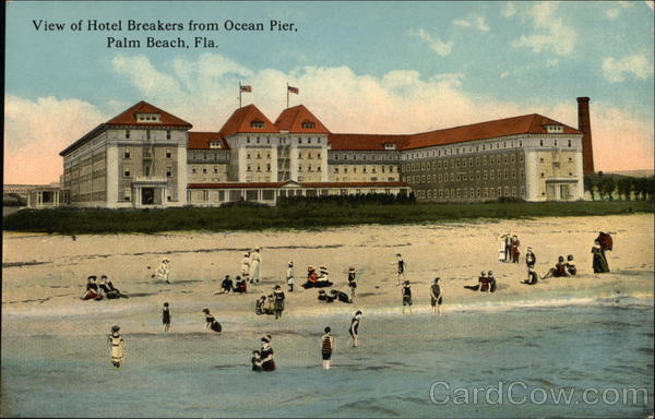 View of Hotel Breakers from Ocean Pier Palm Beach Florida