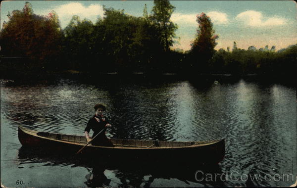 Woman in Canoe on Water Women