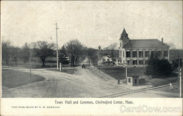 Town Hall and Common Chelmsford Center Massachusetts