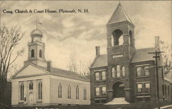 Cong. Church & Court House Postcard