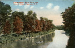 Pemigewassett River, North from Covered Bridge Plymouth, NH Postcard Postcard Postcard
