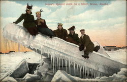 Nome's Quintet Stuck on a Sliver Alaska Postcard Postcard Postcard